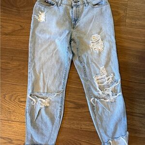 Tommy Hilfiger Light Blue Distressed Cropped Jeans